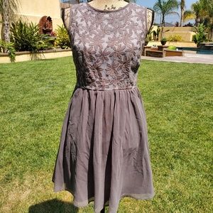 Floral embroidery dress